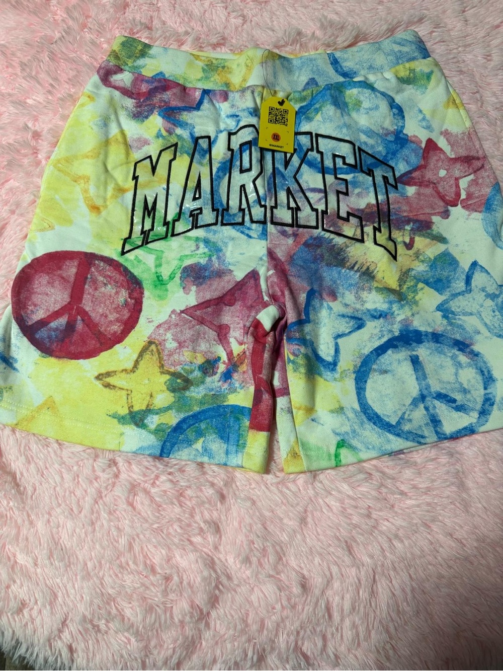 MArket Tie-Dye Peace Sign Shorts in Multicolor